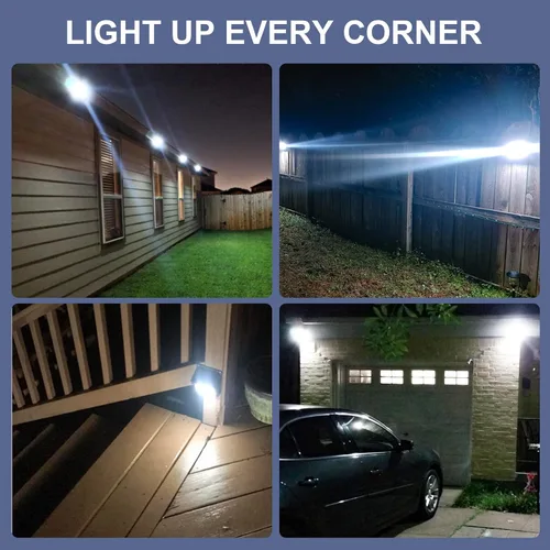Vista 3 de Upgraded 28 LEDs Wireless Sensor de movimiento solar luz recargable impermeable luces de seguridad Potente Para al aire última intervensión Patio