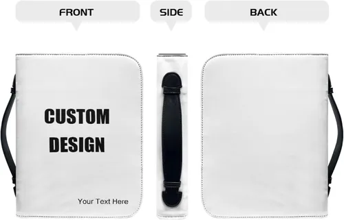 Vista 3 de Cubierta de la Biblia de diseño personalizado Funda de libro con cremallera de cuero PU Funda de transporte de Biblia multifunción Regalo