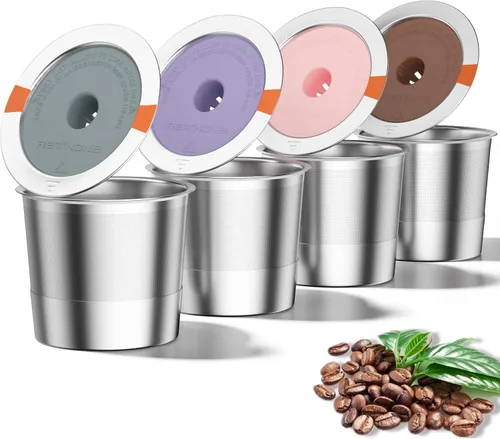 Vista 10 de RETHONE K Cup Cápsulas de café reutilizables, filtro de café de K Cup reutilizable de acero inoxidable compatible con cafeteras Keurig 1.0 y 2.0