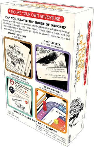 Vista 2 de Asmodee Elige tu propia aventura: Juego de mesa Casa del Peligro - Embárcate en un peligroso viaje en esta aventura narrativa cooperativa, Edades