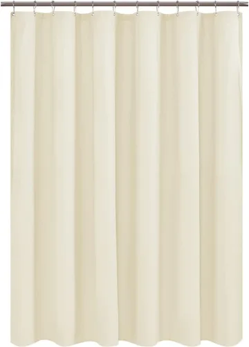 Vista 11 de Forro de cortina de ducha en relieve de microfibra para cabina de 48 x 72 pulgadas, cortina de baño de tela suave lavable y repelente al agua, Blanco