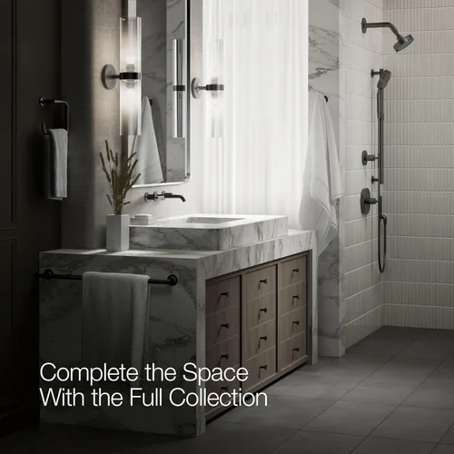 Vista 9 de Kohler T14413-4-BGD Purist - Grifo de pared para lavabo Negro mate