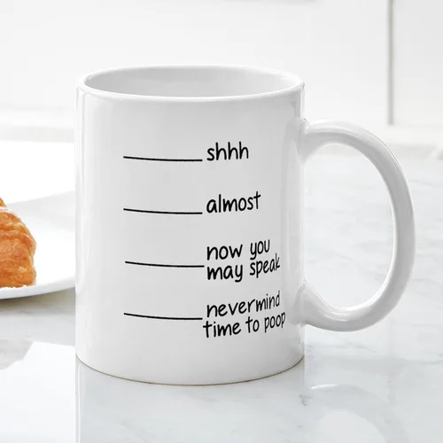 Vista 5 de CafePress Time To Poop Mugs Taza de café de cerámica de 11 oz (11.0 fl oz)