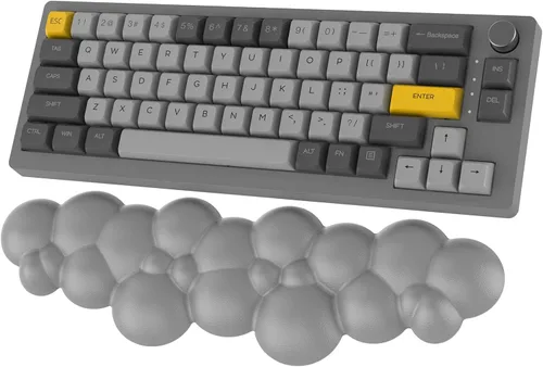 Vista 13 de Reposamuñecas ergonómico para mouse con posavasos, almohadilla de espuma viscoelástica suave para mouse computadora, laptop, oficina, PC