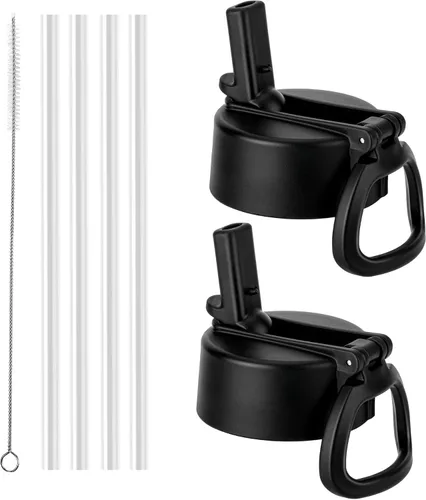 Vista 9 de Tapa de popote para Hydro Flask 12, 16, 18, 20, 32, 64 onzas, botella de agua de boca ancha, tapa de repuesto con popote para botellas de boca ancha