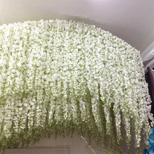 Vista 8 de Paquete de 20 guirnaldas de flores artificiales de seda de 3.3 pies de glicina falsa para colgar en bodas, fiestas, jardín, exteriores, interiores