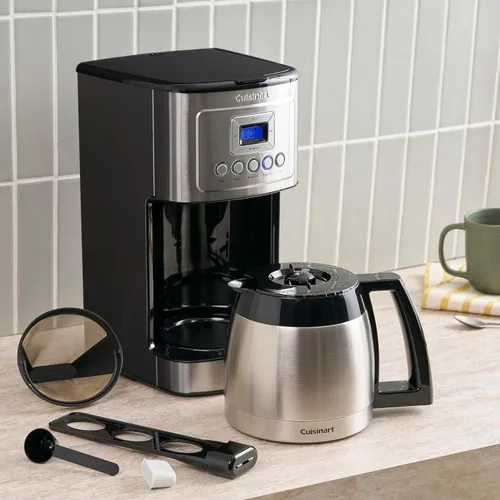 Vista 3 de Cuisinart - Cafetera programable de 12 tazas con jarra térmica DCC-3400P1, acero inoxidable
