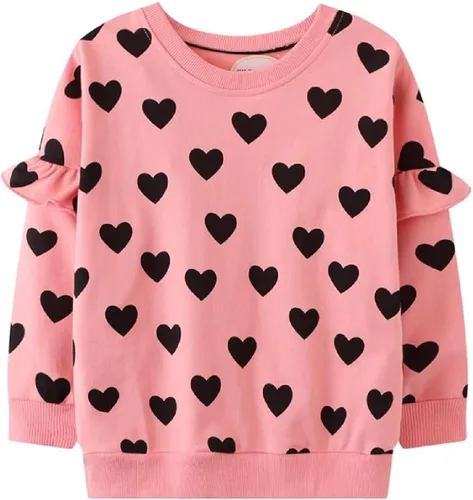 Vista 25 de HILEELANG - Sudaderas de cuello redondo para niñas, manga larga, para invierno