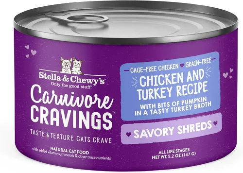 Vista 20 de Stella & Chewy's Carnivore Cravings Savory Shreds - Comida húmeda para gatos - Fórmula de alta humedad con pollo sin jaula de primera calidad e