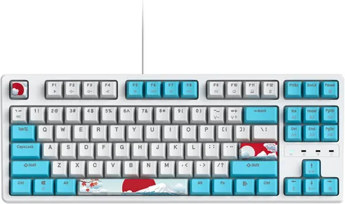 Vista 7 de TKL - Teclado mecánico 75%, 87 teclas RGB retroiluminado, teclado compacto con cable con interruptores rojos para Windows, laptop, PC, PS4, PS5