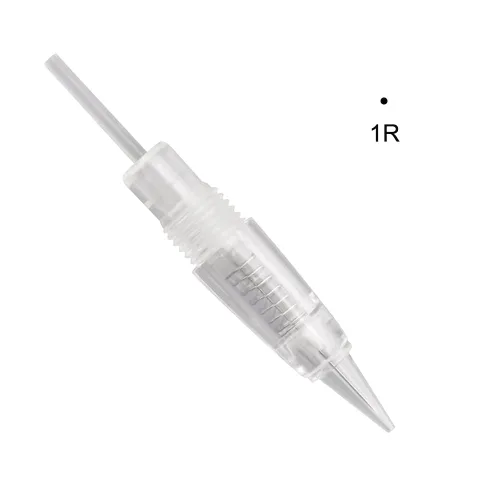 Vista 2 de Agujas de tatuaje de tornillo desechables redondas, 10 Uds. para maquillaje Rotary ceja tatuaje máquina pluma kit J94 (1R)