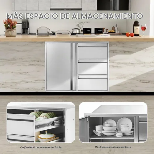 Vista 6 de Karpevta Combo de cajones de cocina para exteriores 27.8 x 21.7 x 19.4