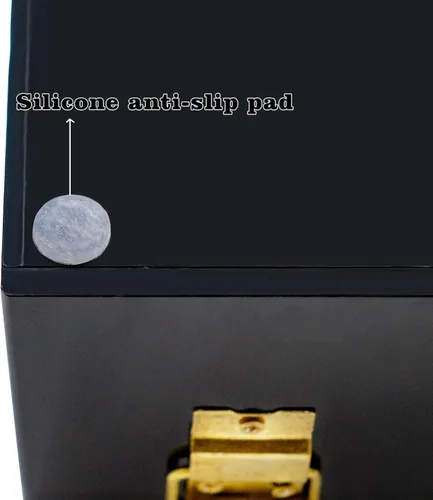 Vista 5 de Bandeja de moneda con cerradura de acrílico negro, organizador de dinero de 5 compartimentos para efectivo, caja de almacenamiento de dinero