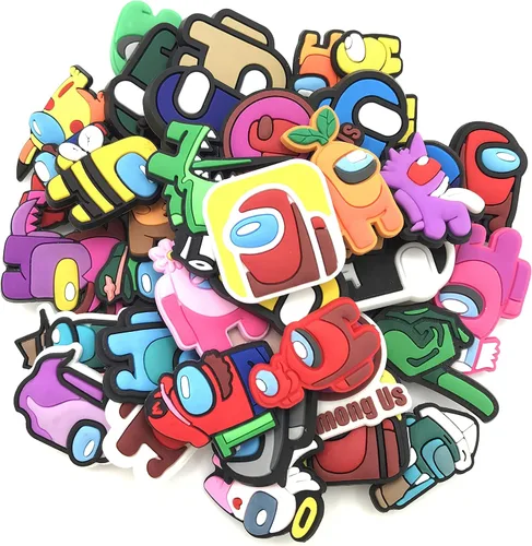 Vista 3 de JunxinGYL 42 piezas de dijes para zapatos, pulsera con agujeros, accesorios para niños, niñas, adolescentes y adultos, recuerdos de fiesta de Among