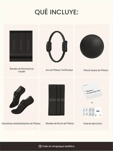 Vista 2 de BetterMe Pilates Essential Kit - Pilates Ring, Long Resistance Bands, Pilates Loop Bands, Ball and More - Complete Home Pilates Kit for Women