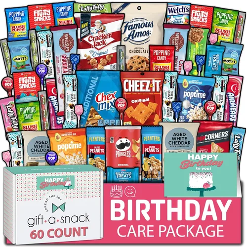 Vista 24 de Gift A Snack - Caja de aperitivos paquete variado de dulces + tarjeta