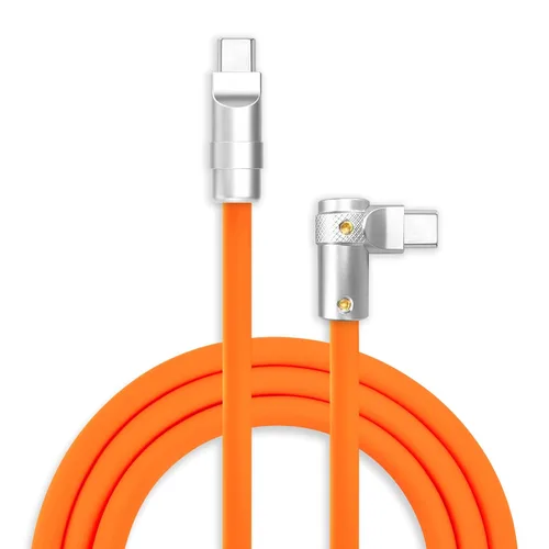 Vista 47 de chubbycable FlexElbow - Cable de carga rápida de 90 grados y 240 W, cable USB C en ángulo recto, cable de carga de silicona compatible con iPhone
