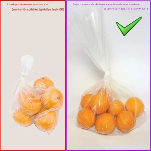 Vista 3 de Wowfit 500 CT 12x18 Bolsas de plástico transparente de 1.1 mil, polietileno abierto plano para pan Food Safe, No Seal Strip or Ties, Sourdough