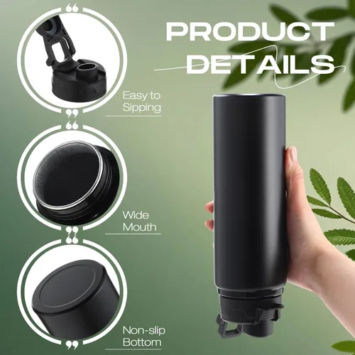 Vista 4 de Sunnyray 16 botellas de agua de aluminio a granel reutilizables a granel botellas deportivas con tapas a presión, paquete múltiple de botellas