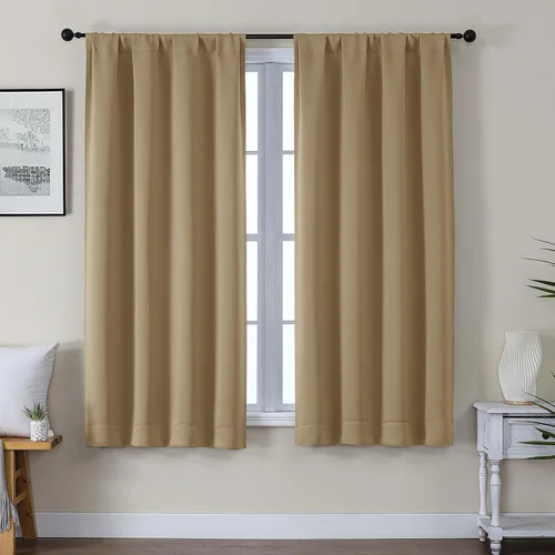 Vista 69 de Gwine Cortinas opacas para dormitorio, 54 pulgadas de largo, paneles de cortina de ventana con aislamiento térmico y reducción de ruido, cortinas
