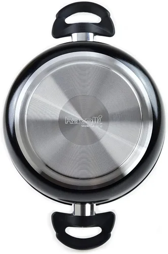 Vista 4 de RAVELLI Italia Linea 30 - Horno holandés antiadherente con tapa de vidrio (5 cuartos de galón)
