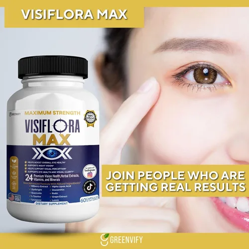 Vista 6 de VisiFlora Max Suplemento para la salud ocular, vitaminas y minerales, luteína, extracto de arándano, 60 cápsulas (2)