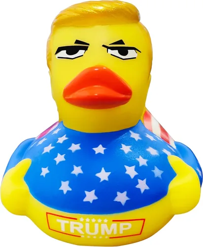 Vista 2 de Patos de goma grandes para tablero de instrumentos Jeep, juguete patriótico de baño de 4 pulgadas, divertido regalo de broma para baby shower