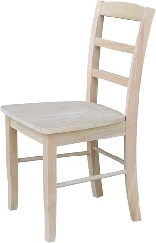 Vista 6 de International Concepts Madrid - Sillas de comedor, madera de parawood maciza, sin terminar (juego de 2)