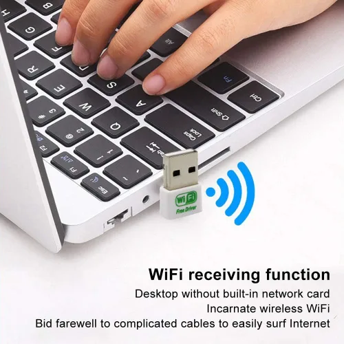 Vista 8 de Yoidesu Receptor adaptador de dongle WiFi, función de recepción WiFi, función WiFi, controlador Plug and Play de 150 Mbps.