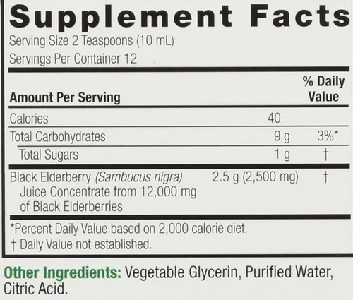Vista 3 de Nature's Answer Sambucus Suplemento dietético, original para apoyo diario inmunológico y antioxidante, fabricado en los Estados Unidos, sin alcohol