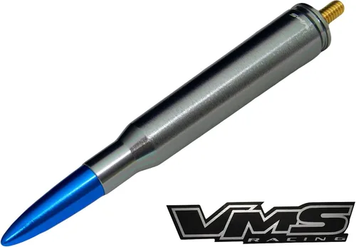 Vista 7 de VMS Racing 50 Caliber GUNMETAL BLUE TIP BULLET ANTENNA in Heavy Gauge CNC Machined Billet Aluminio Short Compatible con Toyota Tacoma 95-19 1995-2019