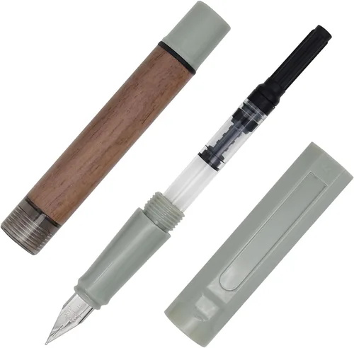 Vista 4 de Jinhao - Pluma estilográfica de madera 62, pluma de tinta extra fina con convertidor de tinta para la escuela y la oficina bolígrafos de escritura