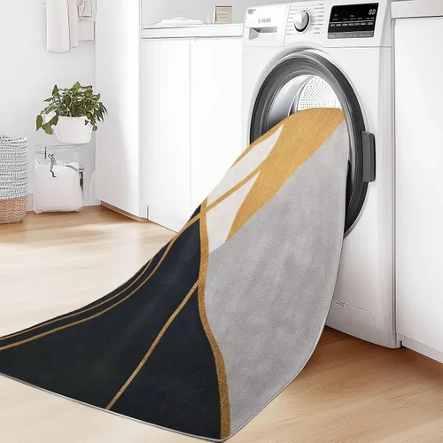 Vista 7 de Runners Rug for Hallways 2'x5' Non Slip Indoor Outdoor Runner Rug for Entryway, Retro Geometric Lines Printed Faux Wool Floor Washable Carpet Runner