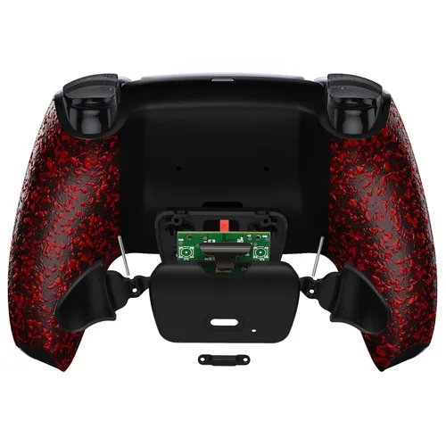 Vista 7 de eXtremeRate Paletas traseras rojas texturizadas Kit de reposición programable RISE para controlador PS5 BDM-030, tablero de actualización y carcasa