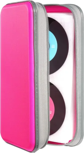 Vista 20 de UENTIP Funda para CD, capacidad para 96 CD, de plástico duro, cartera protectora para CD/DVD, para coche, hogar, viajes (96, negro) CD DVD
