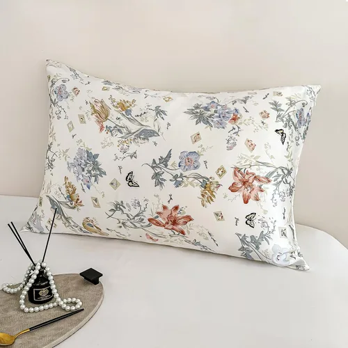Vista 7 de Funda de almohada de seda de morera con estampado de leopardo, tamaño estándar con cremallera, ambos lados, fundas de almohada de seda pura