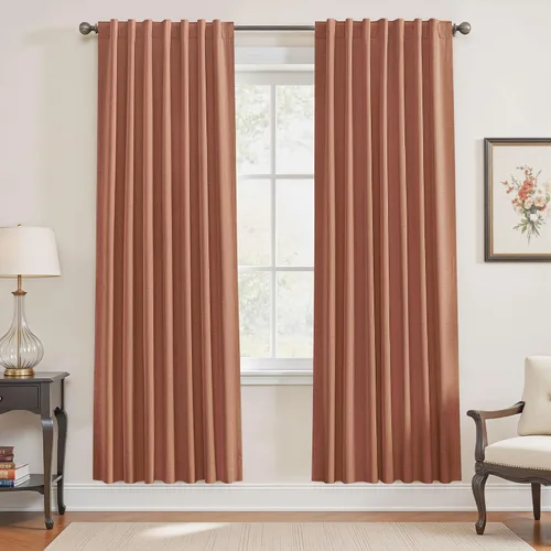 Vista 13 de UHITECH Cortinas opacas de 35 pulgadas de largo para sala de estar, 2 paneles, cortina opaca corta para cocina para ventanas pequeñas, cortinas