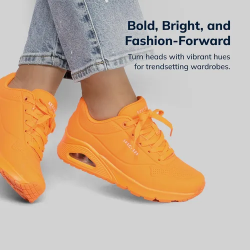 Vista 2 de Skechers Uno - Night Shades Zapatos deportivos para mujer, tenis con espuma viscoelástica refrescante, entresuela Skech-Air y empeine de Durabuck