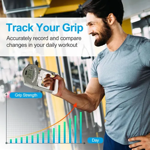 Vista 3 de Handeful Grip Strength Tester, Hand Grip Dynamometer, Electronic Handgrip Testing for Sports Home School Use Gris