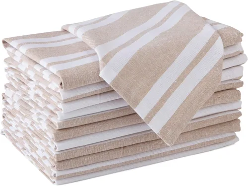 Vista 38 de Encasa XO Juego de 12 servilletas de tela de cóctel Servilletas de mesa de algodón puro Tamaño (9 x 9 pulgadas) Coral Solid Lavable a máquina