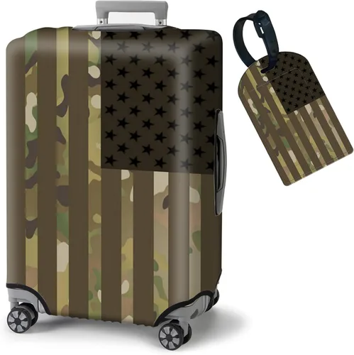 Vista 18 de FUYOCWE Fundas de equipaje para maleta, aprobadas por la TSA, protector elástico lavable para maleta, se adapta a accesorios de viaje de 19 a 32