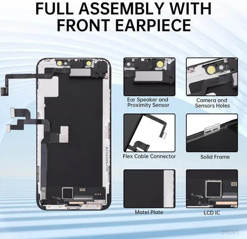 Vista 2 de [Usado] Reemplazo de pantalla para iPhone X 10 con sensor de proximidad de altavoz de oído 3D Touch 5.8" LCD Display Digitizer Full Assembly