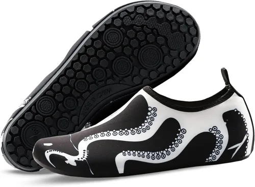 Vista 3 de Zapatos de agua para niños, mujeres y hombres sensación de pies descalzos, de secado rápido, calcetines acuáticos para playa, actividades al aire