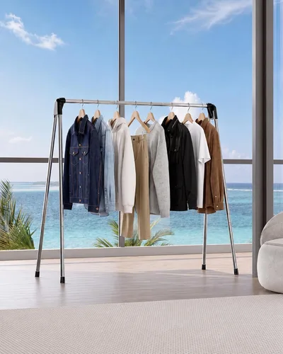 Vista 9 de TOOLF Tendedero plegable para ropa, de acero inoxidable, portátil, para interiores y exteriores, de gran capacidad