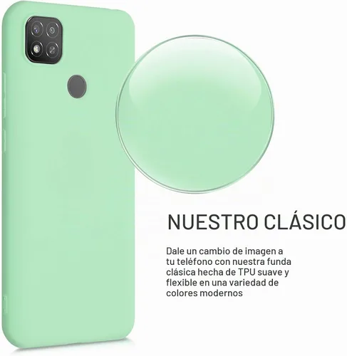 Vista 2 de kwmobile Funda compatible con Xiaomi Redmi 9C - Funda protectora de silicona TPU suave y delgada - Menta mate