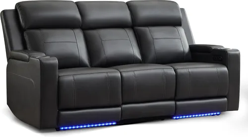 Vista 12 de Sofá biplaza reclinable eléctrico con consola, sofá biplaza reclinable de doble motor con reposacabezas eléctrico/carga inalámbrica/luz