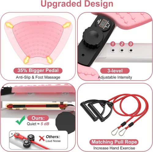 Vista 6 de Máquina para hacer ejercicio de cintura, máquina de abdominales ajustable, herramienta de fitness, sin ruido, para mujeres y hombres