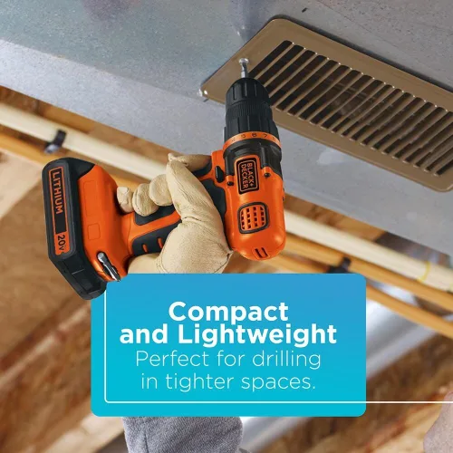 Vista 7 de [Usado] Black & Decker LDX120C taladro/propulsor por iones de litio sin cable 20-volt MÁX.