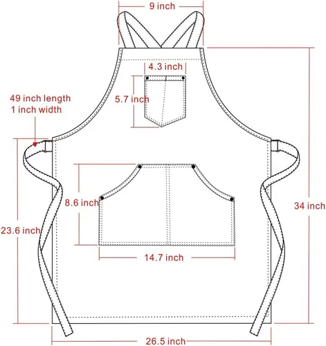 Vista 4 de Jeanerlor - Delantal de mezclilla de algodón para mujer y hombre, estilista ajustable de S a XL