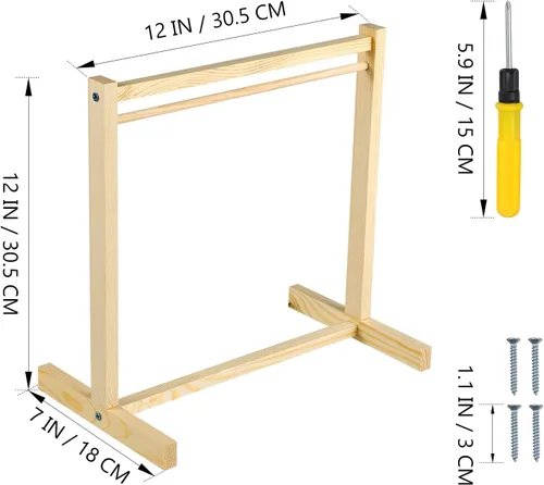 Vista 3 de ARTIBETTER Perchero de ropa para muñecas, mini perchero, decoración de modelo en miniatura, accesorios de muebles de muñeca de madera